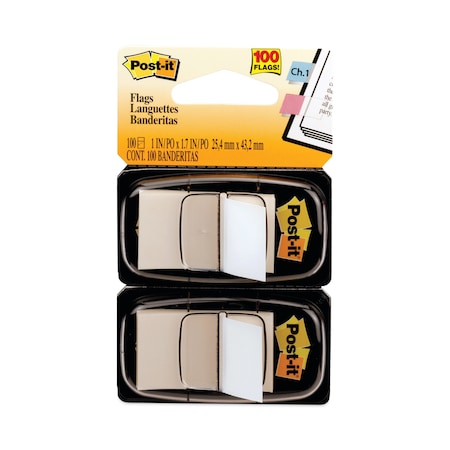 Post-It Flag, 1", Whiteite, PK100 680-WE2